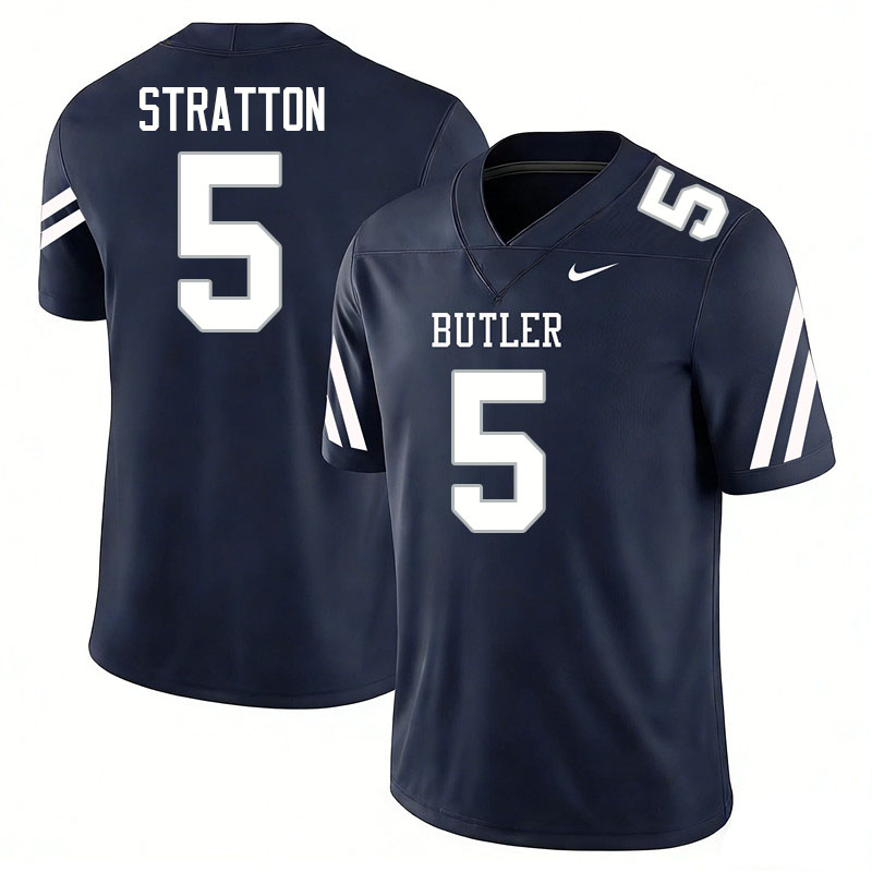 Butler Bulldogs #5 Jackson Stratton College Football Jerseys,Uniforms-Navy